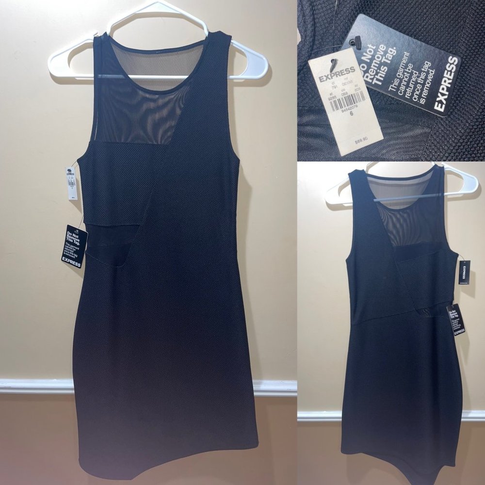 Express Black Mesh Dress Size 6
